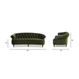 Jennifer Taylor Home La Rosa Victorian Chesterfield Tufted Sofa, Olive Green Performance Velvet Jennifer Taylor Home