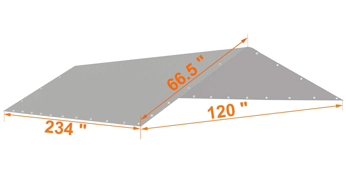 Thanaddo 10 x 20 Ft Carport Replacement Canopy Cover Garage Top Tent Shelter Tarp with Free 44 Ball Bungee Cords,Grey(Only Cover, Frame Not Include) Thanaddo