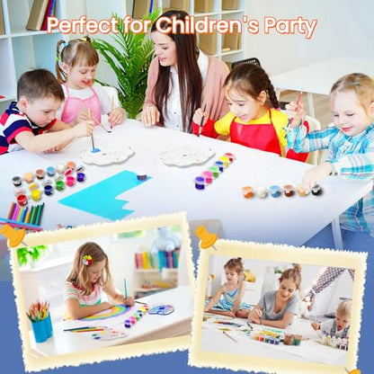 GODLIY 70 Pcs Mini Acrylic Paint Set for Kids,5 Pack 12 Colors Washable Children Paint Strip - Painting Canvas,Paper,Wood,Rock & Fabric,Perfect for Home Birthday Classroom Party Favors - WoodArtSupply