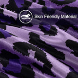 A Nice Night Leopard Printed，Satin Silky Soft Quilt Sexy Luxury Super Soft Microfiber Comforter Quilt Bedding Comforter Set Full/Queen, Light Weighted (Purple, Queen(88-by-88-inches)) A Nice Night
