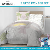 Jay Franco Disney Lilo and Stitch Twin Size Comforter Set - 5 Piece Bedding Includes Sheet Set & Pillow Covers - Super Soft Cozy Bedding Jay Franco