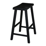 International Concepts 24-Inch Saddle Seat Barstool, Aged Black IC International Concepts