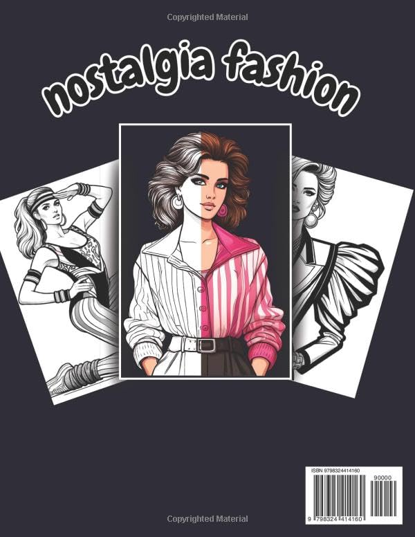 80s Fashion Coloring Book , Back to 1980s Retro outfits coloring pages for adults and teenagers: Beautiful Stress Relief Gift For 80s Retro Fashion Lovers