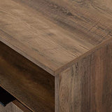 Walker Edison Angled Door Cabinet-Sideboard-Buffet with Open Shelf Storage, 58, Rustic Oak Walker Edison