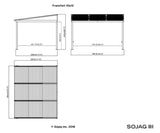 Sojag 10' x 12' Francfort Wall-Mounted Hardtop Gazebo Outdoor Weather-Resistant Aluminum Frame Sun Shelter Black,Brown Sojag