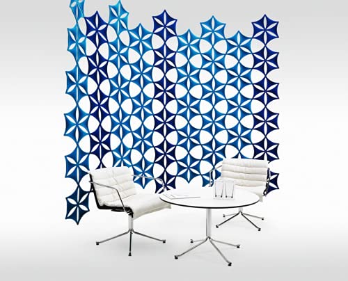 OSHIYINN Felt Fiber Surface High Density Polyester Fiber Board 3D Flower Venus 14"x12" Hanging Room Divider Panel Cut Room Partition Home Decoratio(12 Pcs)(Sky Blue) OSHIYINN