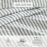 Stone Cottage - Twin Quilt Set, Reversible Cotton Bedding with Matching Shams, Striped Ideal Bedding Set (Willow Way Green, Twin) Stone Cottage