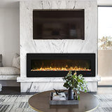 Cheerway 42 inch Electric Fireplace with Heater, Wall Mounted & Recessed Electric Fireplace Insert, Linear Wall Fireplace w/Thermostat, 13×13 Flame Color, Remote & Touch Control w/Timer, 750W/1500W Cheerway