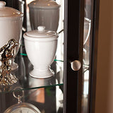 SEI Furniture Essex 2-Tier Corner Adjustable Glass Shelves Curio Cabinet, Black SEI Furniture