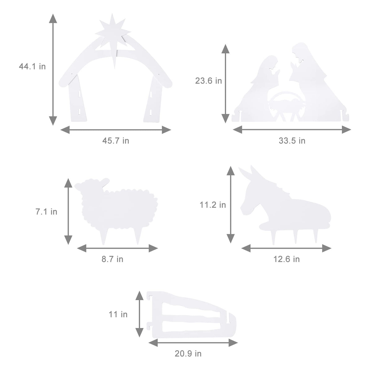 VINGLI Large Outdoor Nativity Scene, Holy Family Nativity Set Yard Sign, Weather Resistant Christmas Decorations Display for Front Yard, Lawn and Church VINGLI