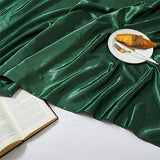 Ersmak Satin Flat Sheet Only, Single Flat Sheet Twin, Luxury & Ultra Soft Silky Bedding Top Sheet for Twin Mattress - Emerald Green Ersmak