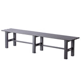 TECSPACE 71 Inches Aluminum Outdoor Weatherproof Bench Backless, 550 LBS Bearing Capacity Garden Porch Bench, Black TECSPACE