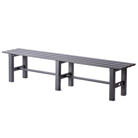 TECSPACE 71 Inches Aluminum Outdoor Weatherproof Bench Backless, 550 LBS Bearing Capacity Garden Porch Bench, Black TECSPACE