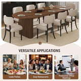 SIZOTA 59" to 91" Extendable Dining Table Set for 4-8, Oval Kitchen Table with MDF Faux Wood Tabletop and 8 Upholstered Solid Wooden Chairs, Space-Saving Kitchen & Dining Room Furniture (Walnut) SIZOTA