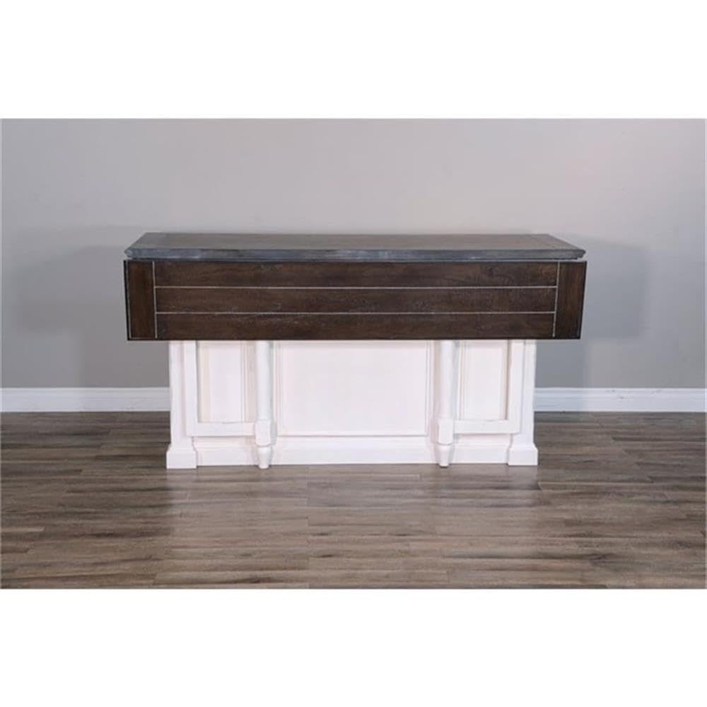 Pemberly Row Wood Kitchen Cart in Espresso (36" H x 71.5" W x 38" D) for Kitchen, Dining Room with Adjustable Shelves, 13" Drop Leaf, Easy Assembly Pemberly Row