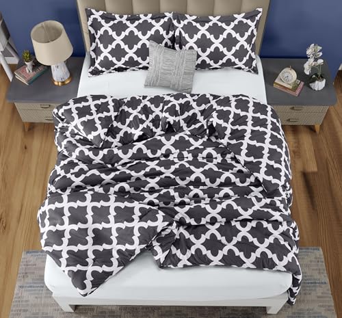 King Comforter Set 3 Piece Grey by Utopia Bedding, Printed Comforters King Size, Bedding Comforters Sets, Down Alternative Soft Bed Set, 1 Comforter (90 x 102 inches) 2 Pillow Shams (20 x 36 inches) Utopia Bedding