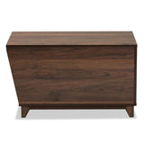 Baxton Studio Eckhart Modern and Contemporary Walnut Brown Finished Wood Cat Litter Box Cover House Baxton Studio