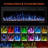 VINEMOUNT 33" Smart Electric Fireplaces Inserts, Remote & Touch Screen & APP Control, Recessed & Wall-Mounted Fireplace Heater VINEMOUNT