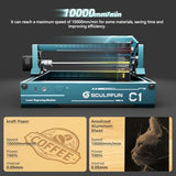 SCULPFUN C1 Mini Laser Engraver with SCULPFUN RA Mini Rotary Roller, 3W Portable Engraving Machine, 0.04mm Ultra-Fine Spot, 150x130mm Engraving Area, Works on Wood, Leather, Paper, Slate SCULPFUN