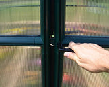 Palram - Canopia Rion Prestige 8 Ft. x 12 Ft. Greenhouse, Large Twin Wall Polycarbonate Heavy Duty Green House DIY Kit for Garden, Plants, Walk-in for Outdoors with Window Vent (Green) RION