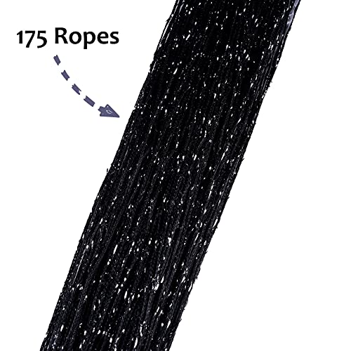 Vagasi 2 Pack Beaded Curtain 39 x 79 Inch String Curtains for Doorways Room Divider Curtains Boho Hippie Room Decor Closet Curtains Hanging for Hallway, Party, Black Vagasi