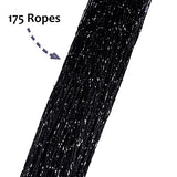 Vagasi 2 Pack Beaded Curtain 39 x 79 Inch String Curtains for Doorways Room Divider Curtains Boho Hippie Room Decor Closet Curtains Hanging for Hallway, Party, Black Vagasi