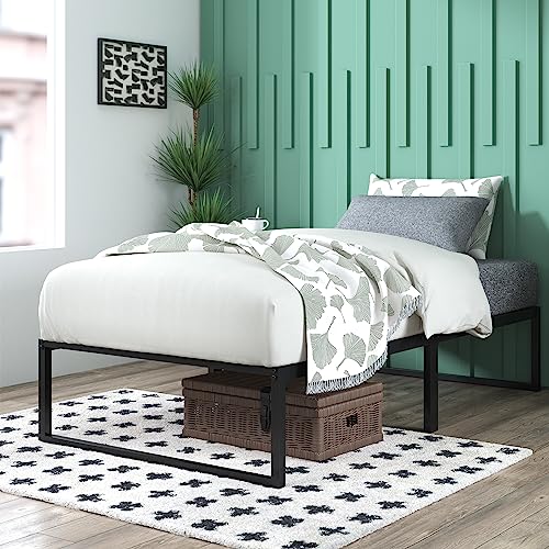 Zinus Lorelei 14 Inch Metal Platform Bed Frame, Mattress Foundation with Steel Slat Support, No Box Spring Needed, Easy Assembly, Twin, Black Zinus