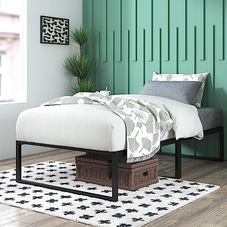 Zinus Lorelei 14 Inch Metal Platform Bed Frame, Mattress Foundation with Steel Slat Support, No Box Spring Needed, Easy Assembly, Twin, Black Zinus