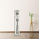 Houseuse He Is Risen Porch Sign 8x48" Easter Decorations Religious Easter Cross Decor Hanging Farmhouse Wooden Jesus Spring Vertical Wooden Sign Home Front Door Wall Spring Decor, CTXS2312230X06Q Houseuse
