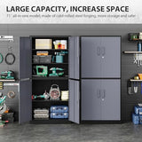Metal Storage Cabinets With Doors And Shelves,71" Metal Garage Storage Cabinet with Lock,Metal Cabinet with Locking Doors,Steel Pantry Cabinet 4 Doors,Lockable Storage Cabinet for Garage,Home,Office SISESOL