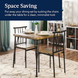 Best Choice Products 3-Piece Dining Set Modern Dining Table Set, Metal and Wood Square Dining Table for Kitchen, Dining Room, Dinette, Breakfast Nook w/ 2 Chairs - Dark Brown Best Choice Products