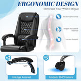 Furmax Office Chair with Footrest Ergonomic High Back Design Executive Computer Desk Chair400lbs, 90-135° Reclining Leather Home Office Desk Chairs Swivel Task Chairs with Wheels(Black) Furmax