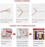 MjhRcll Abstract Landscape Stamped Cross Stitch Kits,Mountain Flowers Cross Stitch Ornament Kits for Adults Beginners, Counted Embroidery Needlepoint Kits Home Decor 12x16 Inch