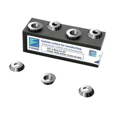 12mm Round Carbide Inserts Knives, Carbide Cutters for Woodworking Turning Tools, Wood Finisher Hollower Tools, 10 Pieces (R-φ12x2.5-30°)