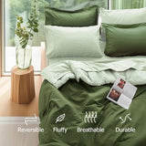Kozyhvn Twin XL Comforter Set 5 Pieces, Dark Green, Reversible Sage Green Bedding Set, Soft Bed in a Bag Twin XL with Comforter, Sheets, Pillowcase & Sham, All Seasons Boho Bed Set Kozyhvn