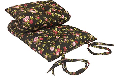 Full Size Red Roses B Traditional Japanese Floor Futon Mattresses, Foldable Cushion Mats, Yoga, Meditaion 54" Wide X 80" Long D&D Futon Furniture