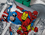 Jay Franco Marvel Avengers Comic Cool 5 Piece Twin Bed Set - Includes Comforter & Sheet Set - Bedding Features Captain America, Spiderman, Iron Man, Hulk, & Thor - Super Soft Jay Franco