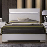 Acme Naima II Wooden King Panel Bed in White ACME Furniture