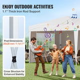 VEVOR Pop Up Canopy, 10 x 20 FT Instant Canopy Portable Gazebo with 3 Sidewalls & 2 Ventilated Windows, Height Adjustable Pop-Up Outdoor Shelter Tent for Events, Patio, Backyard, Party, Parking VEVOR