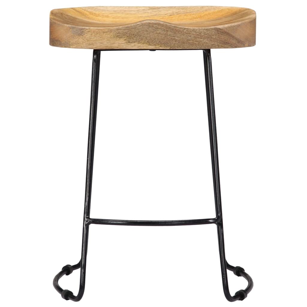 vidaXL Gavin Bar Stools 2 pcs Solid Mango Wood - WoodArtSupply