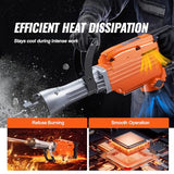 VEVOR Demolition Jack Hammer, MAX 2200W Electric Jackhammer Heavy Duty, 1350 BPM Concrete Breaker, 6pcs Chisels Bit Chipping with Case VEVOR