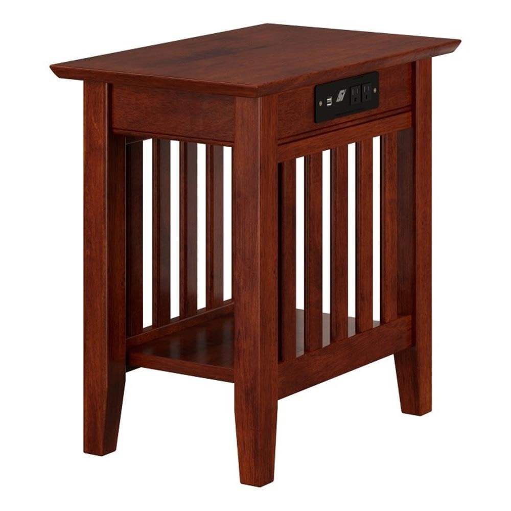 Pemberly Row Set of 2 Twin Extra Long Murphy Bed Chest & Side Table in Walnut Pemberly Row