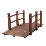 VINGLI 5 ft Garden Bridge, Classic Wooden Arch with Safety Rails Stained Finished Footbridge, Decorative Pond Landscaping, Backyard, Creek or Farm VINGLI