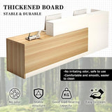 L-Shaped Reception Desk with Counter, Lockable Drawers & Storage, Modern Front Desk Reception Counter 47–118 Inch, Office Salon Checkout Receptionist Desk White + Orange Left 55.1 x 23.6 x 39.4 in Tazyee