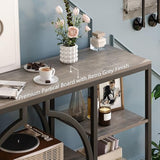 GiftGo 47" Industrial Console Tables for Entryway Rustic Sofa Table Behind Couch 4 Tier Wooden Shelves Entry Table with Storage for Foyer, Hallway, Front Door,Living Room (Retro Grey, 47") GiftGo