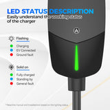 EVDANCE EV Charger Level 1/2 6-16A Adjustable, EV Chargers for Home with 25 FT J1772 EV Charging Cable, Electric Vehicle Charging Stations with NEMA 6-20 & 5-15 Plug, 110V-240V IP66 Waterproof EVDANCE
