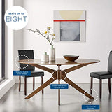 Modway Crossroads 63" Oval Wood Dining Table, Walnut Modway
