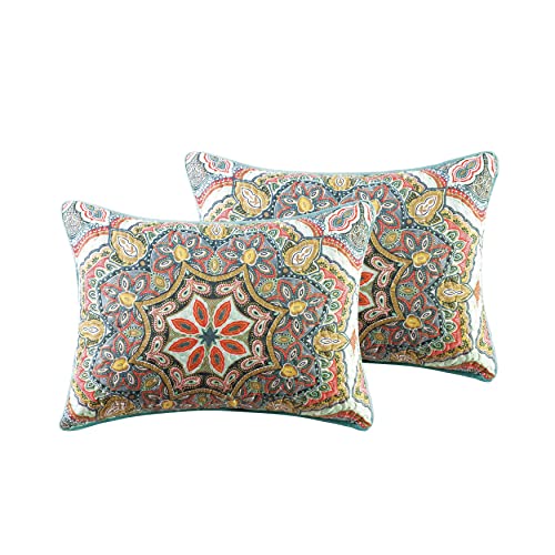 VCNY Home - King Quilt Set, 5-Piece Lightweight Reversible Medallion Quilt Set, Boho Room Décor (Yara Multicolor, King) VCNY Home