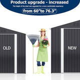 VIWAT 8' x 12' Outdoor Steel Storage Shed with Updated Frame Structure and Lockable Doors, Metal Shed Upgrade Height Ideal for Garden, Backyard, and Patio Utility and Tool Storage VIWAT