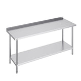 VEVOR 24 x 72 x 36 Inch Stainless Steel Work Table, Commercial Food Prep Worktable Heavy Duty Prep Worktable, Metal Work Table with Adjustable Height for Restaurant, Home and Hotel VEVOR